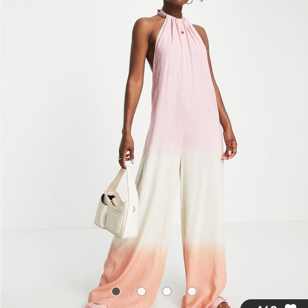 linen halterneck smock